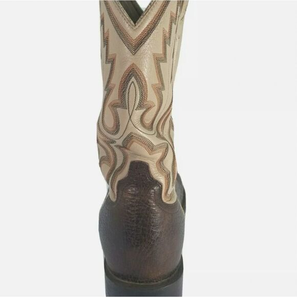 AMPUTEE Ariat Men's Brown Shark Skin Leather Western ONE SINGLE BOOT Siz… - Picture 4 of 7